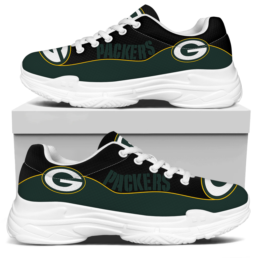 Women's Green Bay Packers Edition Chunky Sneakers With Line 001